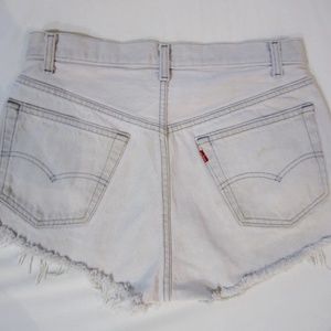 Vintage White Wash Levis Jeans Cut-Off Shorts